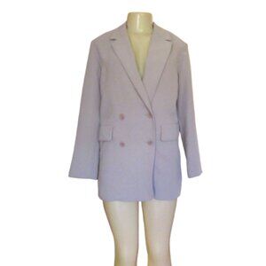 Aritzia Wilfred Cherrelle Double Breasted Blazer Gray Lavender Oversized XS